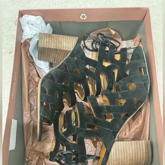 NWT Franco Sarto, Connie black gladiator block sandals, size 7M - Picture 6 of 7